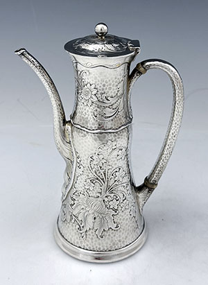 Tiffany & Co sterling hammered and acid etched coffee pot